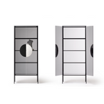 YANG Display cabinet in tempered glass with large ornamental handle