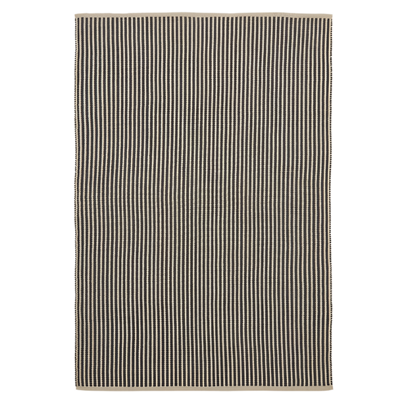 SATANCA Beige and black striped rug made from synthetic fibres 160 x 230 cm