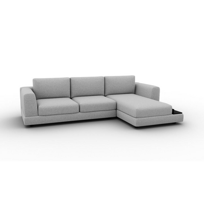 LAYLA 3-seater maxi sofa with chaise longue with armrest and tray