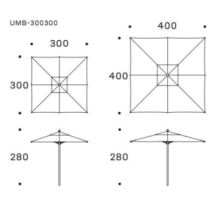 BEACH Četvrtasti suncobran