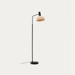 DAMILA Floor lamp in rattan and black metal