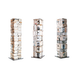 PTOLOMEO X4 Free standing 360° revolving steel bookcase.