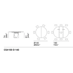 CYCLONE Stol s produljivom zaobljenom pločom s metalnom bazom