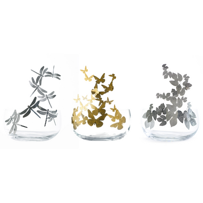 FRUTTETI Crystal fruit bowl with removable engraved metal ecoration