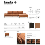 LANDA 3-seater sofa with chaise longue
