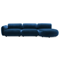 GINZA 2-seater sofa with round chaise longue