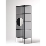 YANG Display cabinet in tempered glass with large ornamental handle