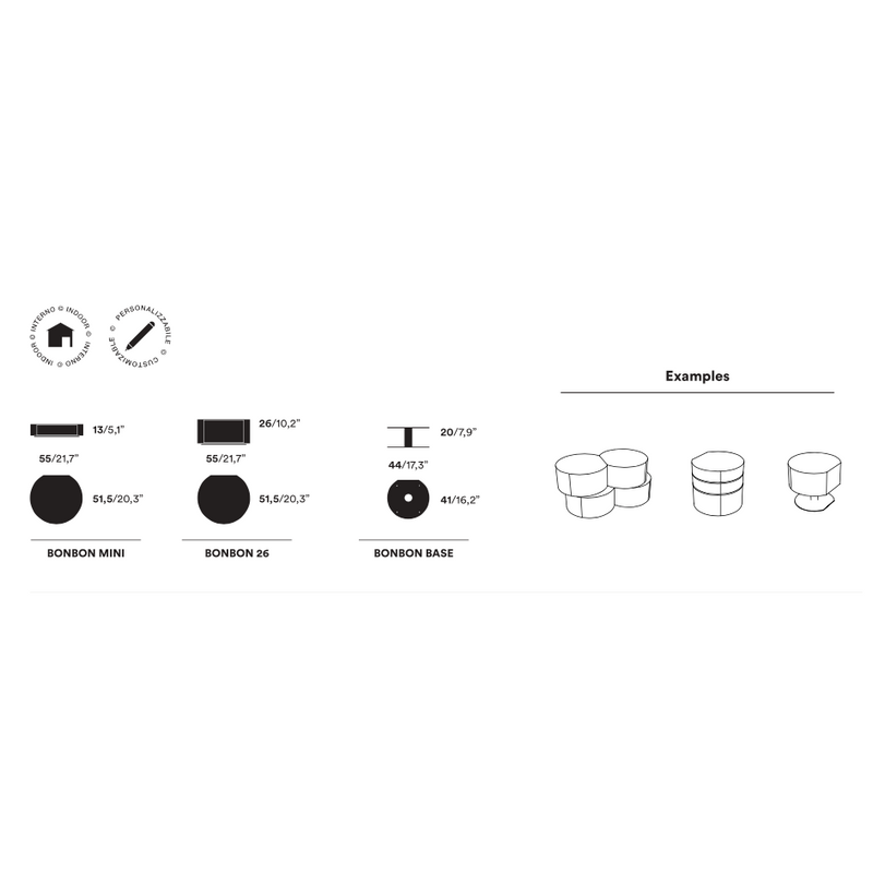 BON BON White lacquered metal containers