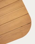 TUDONS Outdoor table in aluminium with a grey and teak finish, 148 x 148 cm