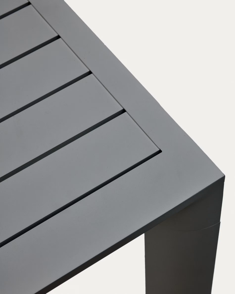 CULIP Aluminium outdoor table in powder coated grey finish, 180 x 90 cm
