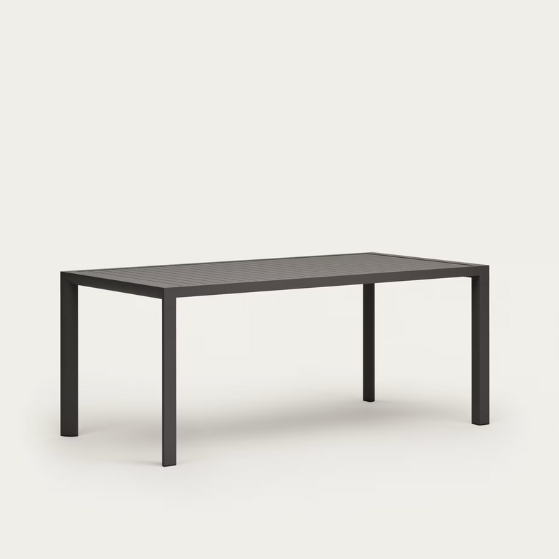 CULIP Aluminium outdoor table in powder coated grey finish, 180 x 90 cm