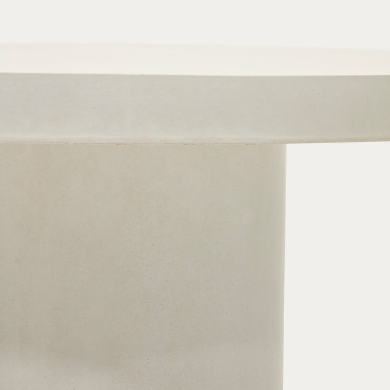 AIGUABLAVA okrugli stol od bijelog cementa, Ø 120 cm