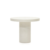 AIGUABLAVA round table in white cement, Ø 90 cm