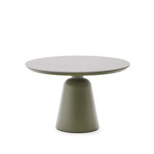 TUDONS Outdoor table in aluminium in a green ceramic table top, Ø120 cm