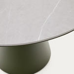 TUDONS Vanjski stol od aluminija u zelenoj keramičkoj ploči, Ø120 cm