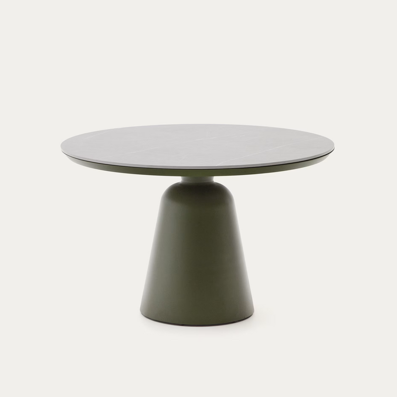 TUDONS Vanjski stol od aluminija u zelenoj keramičkoj ploči, Ø120 cm