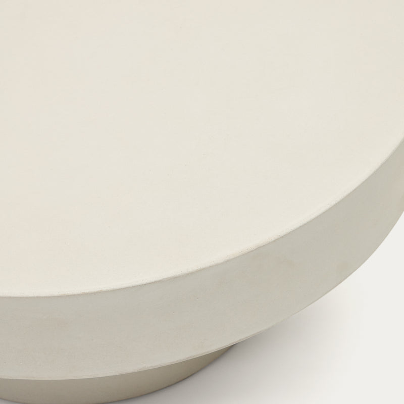 AIGUABLAVA okrugli stolić od bijelog cementa, Ø 66 cm