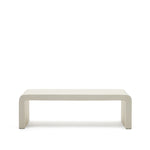 AIGUABLAVA Coffee table in white cement, 135 x 65 cm