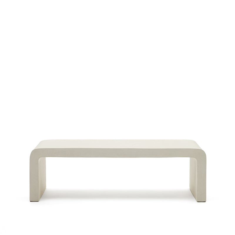 AIGUABLAVA Coffee table in white cement, 135 x 65 cm
