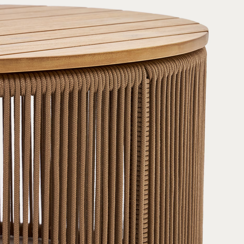 DANDARA Stol za kavu izrađen od čelika, korda i 100% FSC masivnog drva akacije