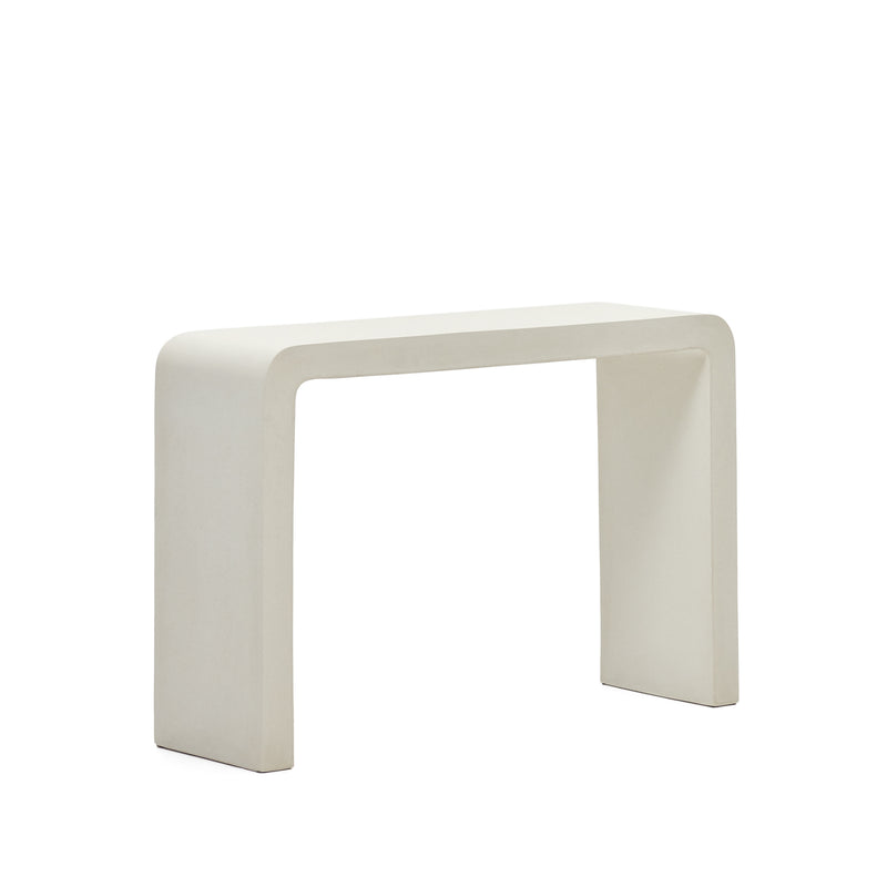 AIGUABLAVA Console table in white cement, 120 x 80 cm