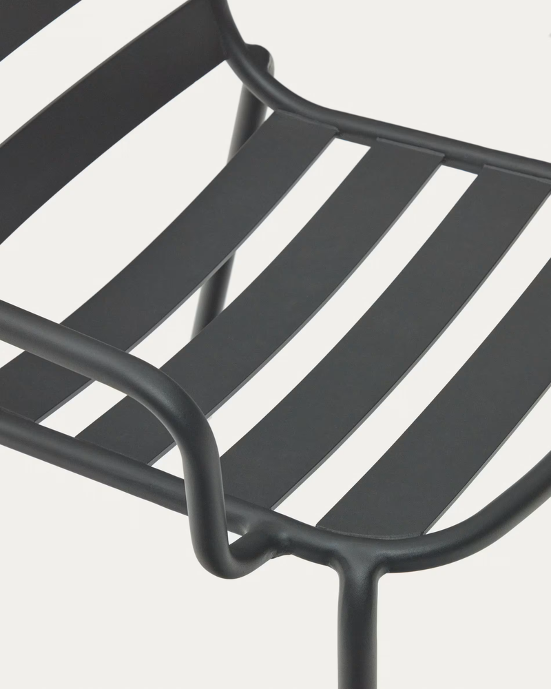 JONCOLS Stackable outdoor aluminium chair with a powder coated grey finish