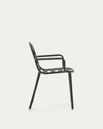 JONCOLS Stackable outdoor aluminium chair with a powder coated green finish