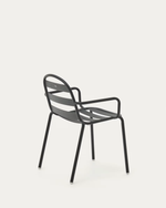JONCOLS Stackable outdoor aluminium chair with a powder coated grey finish
