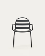 JONCOLS Stackable outdoor aluminium chair with a powder coated grey finish