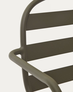 JONCOLS Stackable outdoor aluminium chair with a powder coated green finish