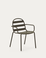 JONCOLS Stackable outdoor aluminium chair with a powder coated grey finish