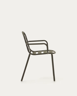 JONCOLS Stackable outdoor aluminium chair with a powder coated grey finish