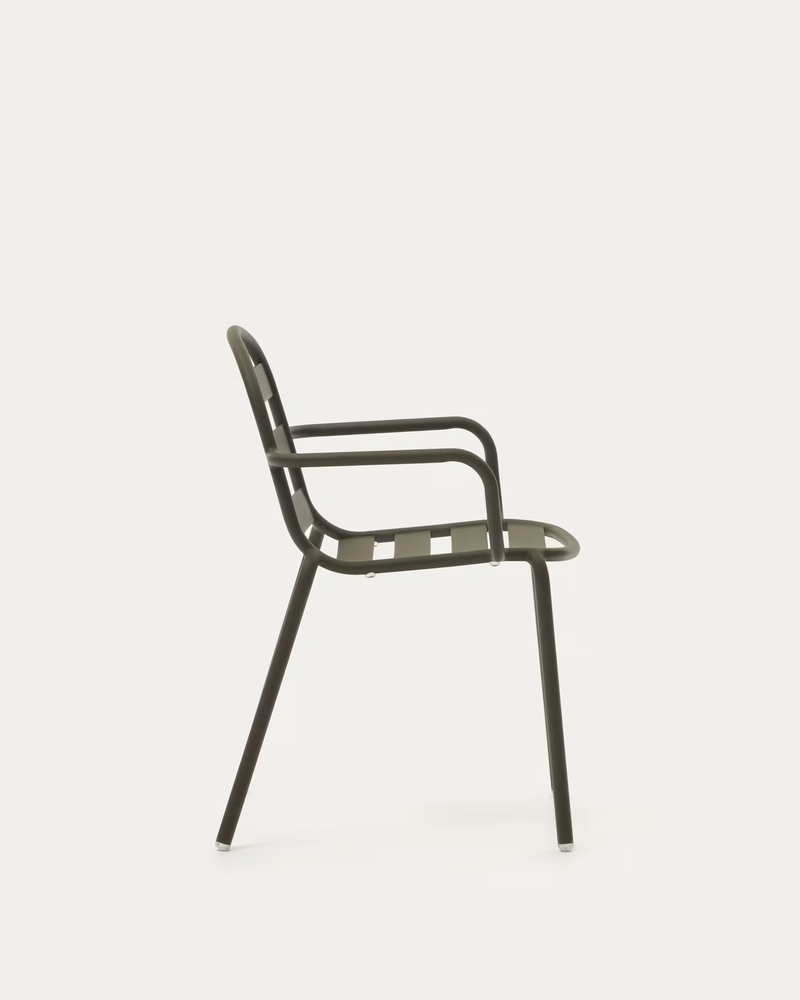 JONCOLS Stackable outdoor aluminium chair with a powder coated grey finish