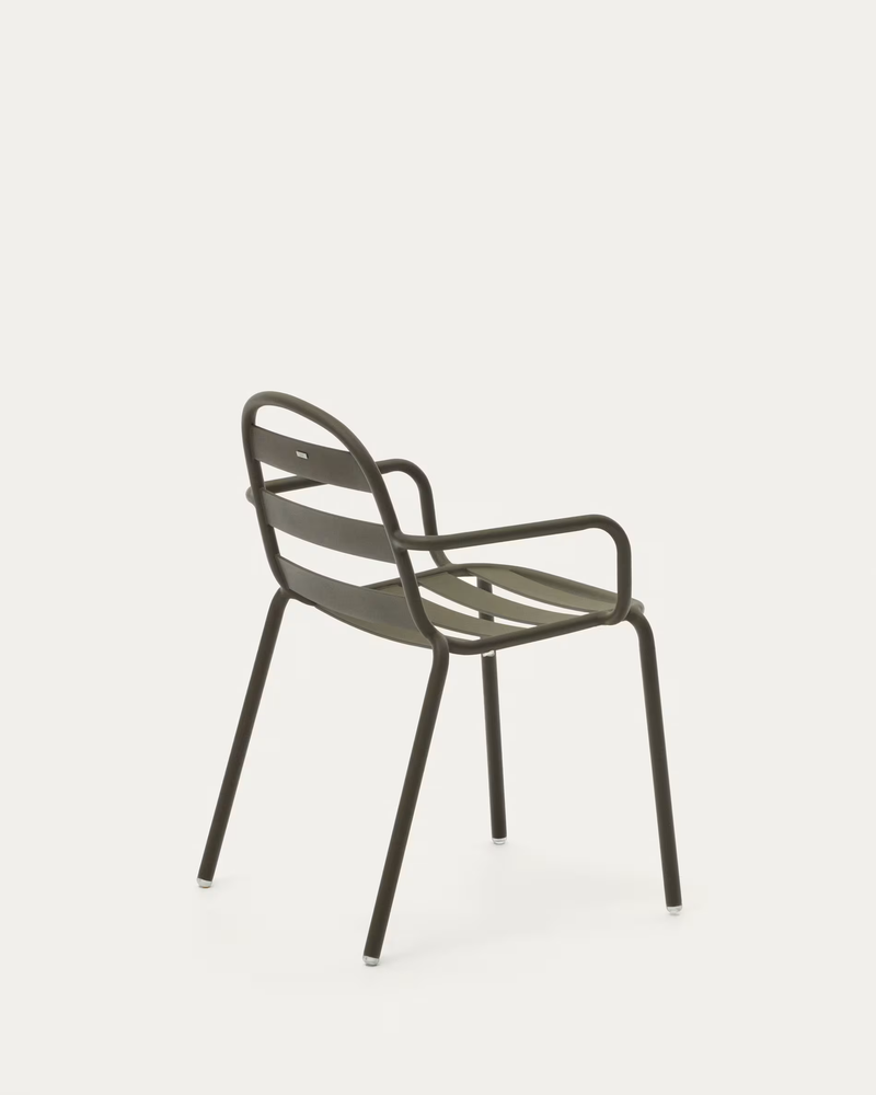 JONCOLS Stackable outdoor aluminium chair with a powder coated grey finish