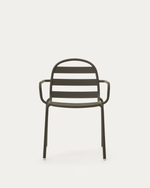 JONCOLS Stackable outdoor aluminium chair with a powder coated grey finish