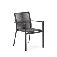 CULIP Aluminium and cord stackable outdoor chair in grey