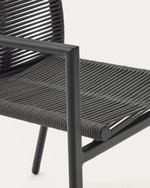 CULIP Aluminium and cord stackable outdoor chair in grey