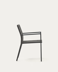 CULIP Aluminium and cord stackable outdoor chair in grey