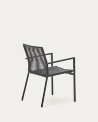 CULIP Aluminium and cord stackable outdoor chair in grey