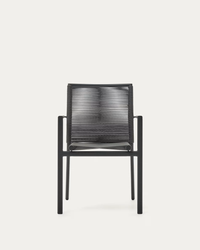 CULIP Aluminium and cord stackable outdoor chair in grey