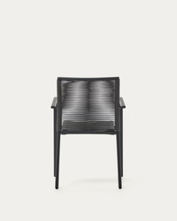 CULIP Aluminium and cord stackable outdoor chair in grey