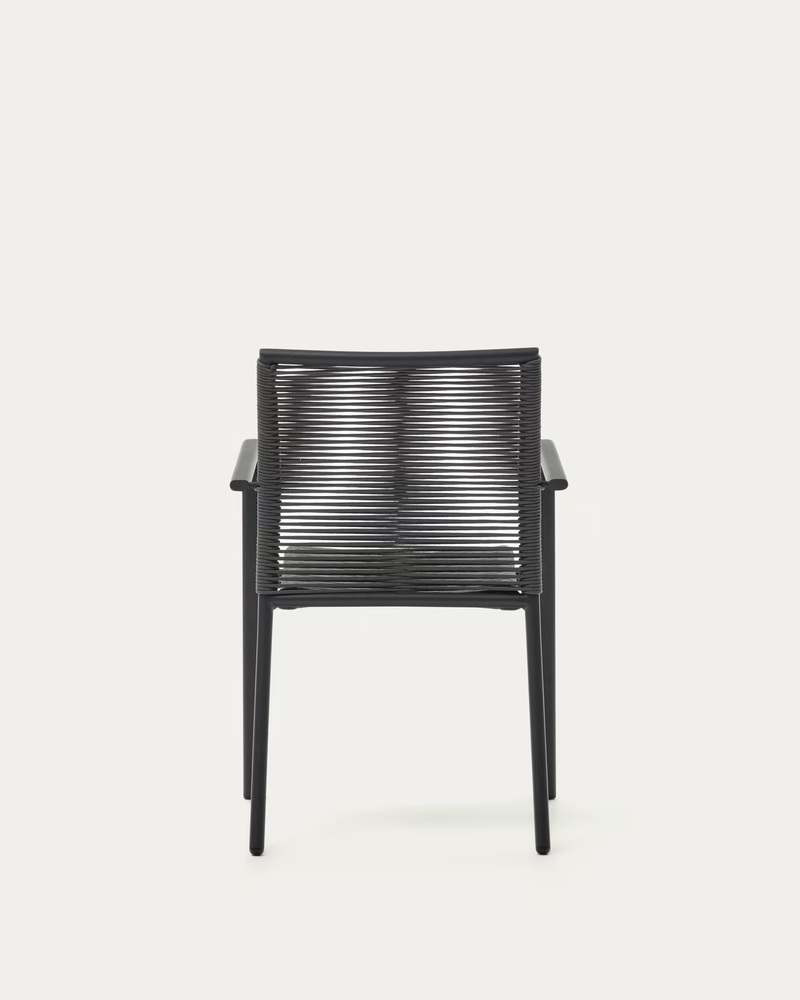 CULIP Aluminium and cord stackable outdoor chair in grey
