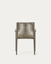 CULIP Aluminium and cord stackable outdoor chair in brown