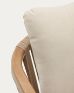 MALARET Sklopiva stolica od punog eukaliptusa i bež užadi, FSC