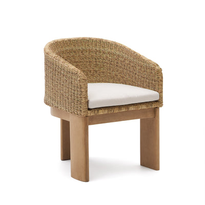 XORIGUER Chair in synthetic rattan and solid eucalyptus wood