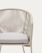 YANET stolac sa sintetičkim užetom u ecru boji i nogama od pocinčanog čelika