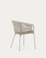 YANET stolac sa sintetičkim užetom u ecru boji i nogama od pocinčanog čelika