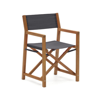 THIANNA Folding outdoor chair in black with solid acacia wood FSC 100%