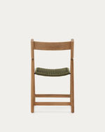 DANDARA Sklopiva stolica od punog drva akacije s čeličnom strukturom i zelenim 100% FSC užetom