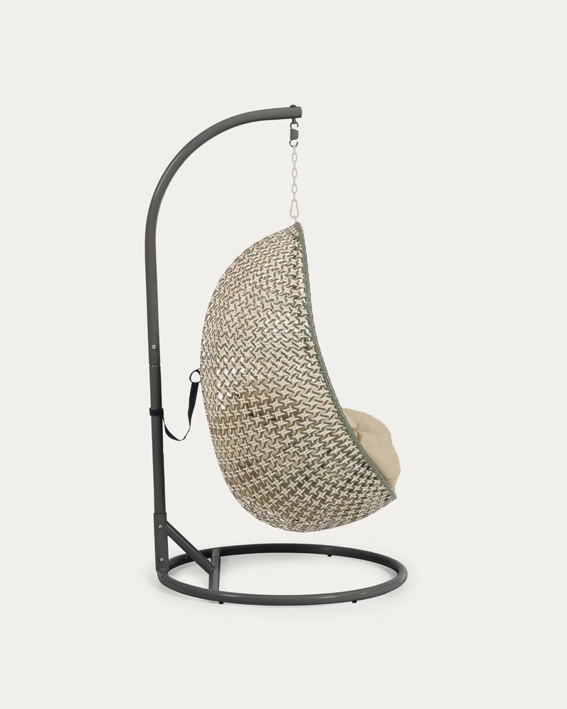 CIRA Hanging armchair with light/dark grey multicolour base